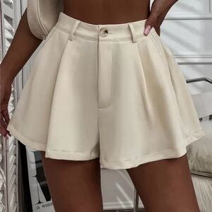 SHEIN High Waist Cream Shorts